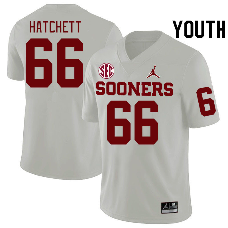 Youth #66 Geirean Hatchett Oklahoma Sooners 2024 SEC Conference College Football Jerseys-White